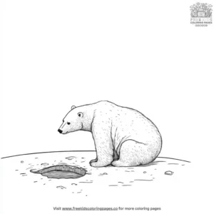 Fishing polar bear coloring pages