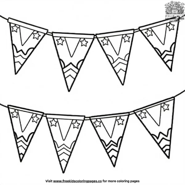 Flag bunting coloring pages