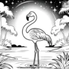 Flamingo Under the Stars Coloring Pages