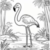 Flamingo in a Rainforest Coloring Pages