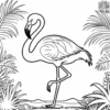 Flamingo on One Leg Coloring Pages