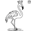 Flamingo with a Crown Coloring Pages