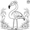 Flamingo with a Flower Crown Coloring Pages