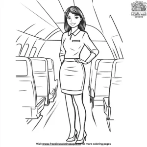 Flight Attendant Coloring Pages