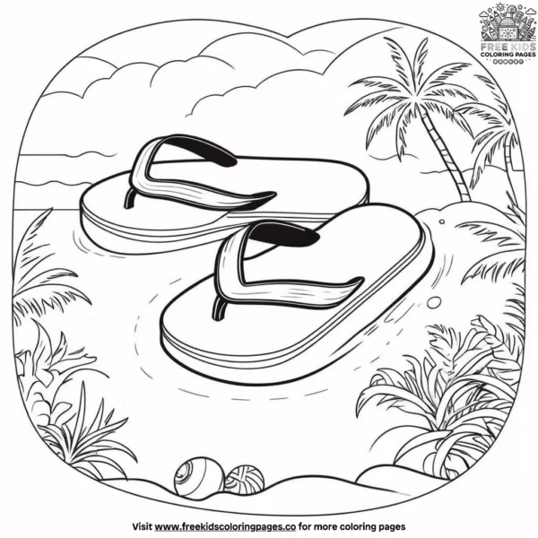 Flip flop fun coloring pages