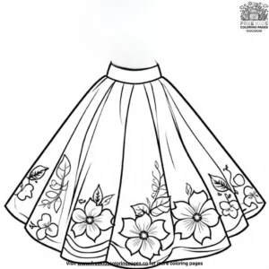 Floral Skirts Coloring Pages