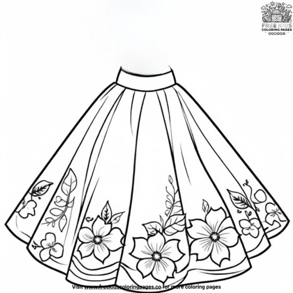 Floral skirts coloring pages