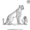 Flower And Cheetah Coloring Pages