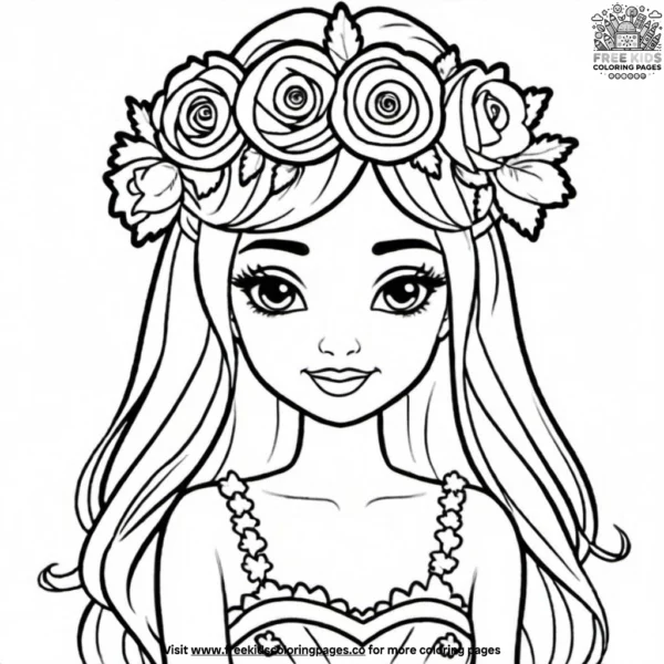 Flower crowns coloring pages