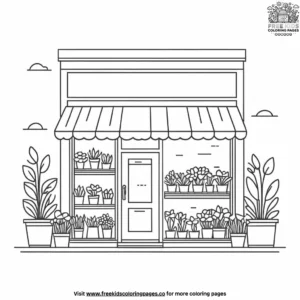 Flower shop coloring pages