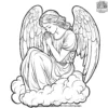 Fluffy Cloud Angel Coloring Pages