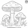 Fluffy Mushrooms Coloring Pages