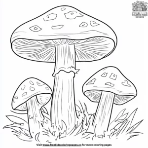 Fluffy Mushrooms Coloring Pages