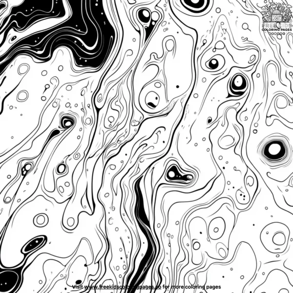 Fluid art coloring pages