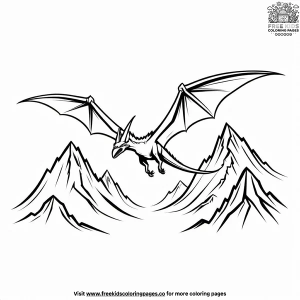 Flying pterosaurs coloring pages