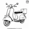 Food Delivery Scooter Coloring Pages