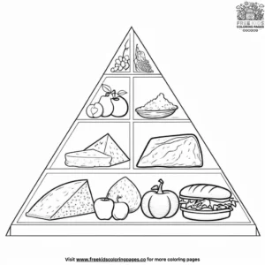 Food Groups Pyramid Coloring Pages