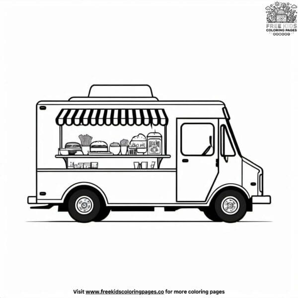 Food truck fun coloring pages