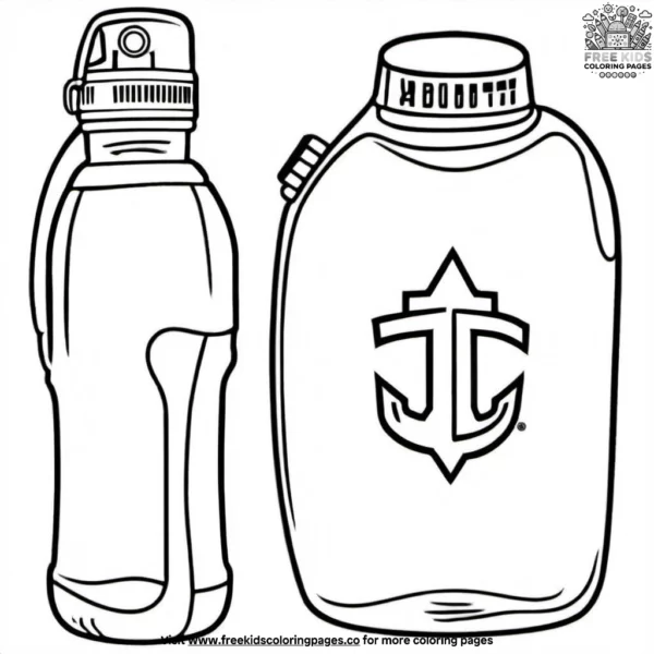 Footballer water bottle coloring pages