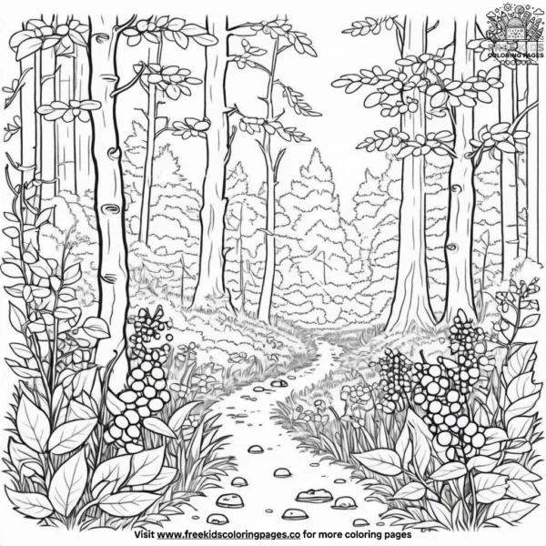 Forest huckleberries coloring pages