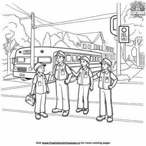 Friendly Crossing Guard Coloring Pages