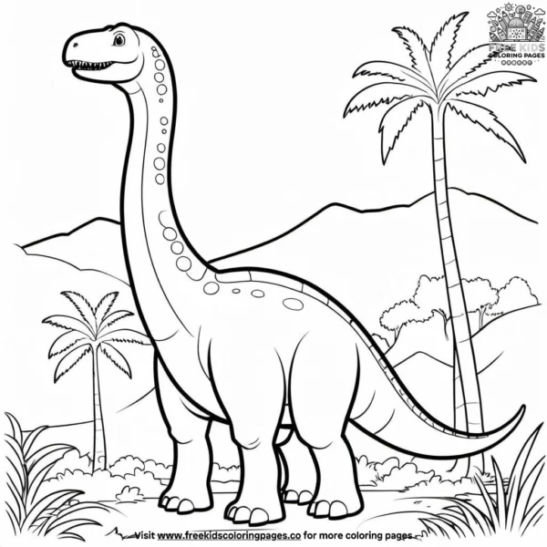 Friendly dinosaur safari coloring pages