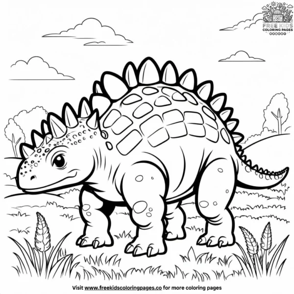 Friendly dinosaur world fun coloring pages