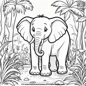 Friendly Elephant Coloring Pages