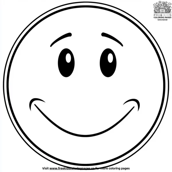 Friendly smile emoji coloring pages