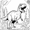 Friendly T Rex Adventures Coloring Pages