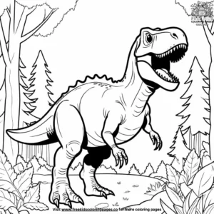 Friendly T Rex Adventures Coloring Pages