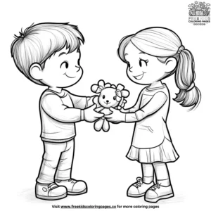 Friendship and sharing coloring pages