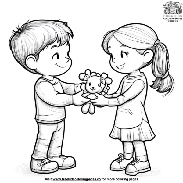 Friendship and sharing coloring pages