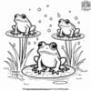 Froggy Fun in the Rain Coloring Pages