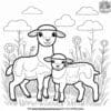 Frolicking Lambs in the Meadow Coloring Pages