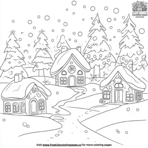 Frosty morning gingerbread house coloring pages