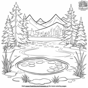 Frozen Pond Coloring Pages