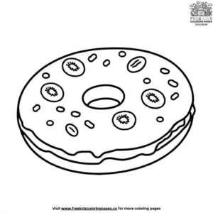 Fruit Topped Donut Coloring Pages