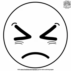 Frustrated Face Emoji Coloring Pages