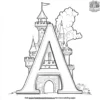 Fun Castle Letter A Coloring Pages