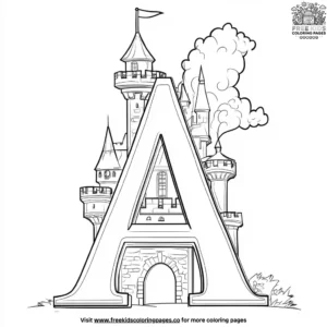 Fun Castle Letter A Coloring Pages