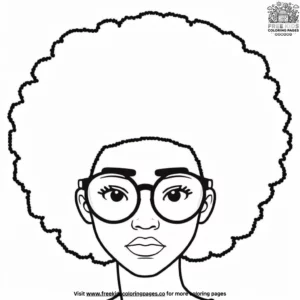 Funky Afro Hair Coloring Pages