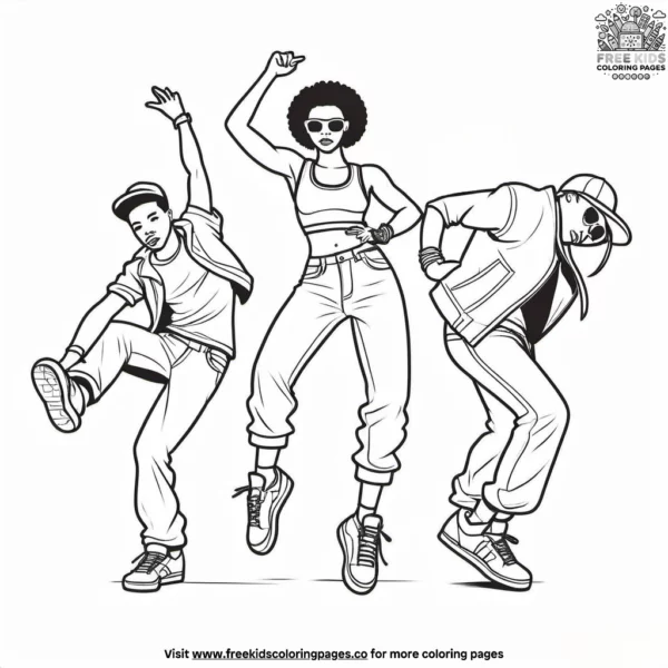 Funky dance styles coloring pages