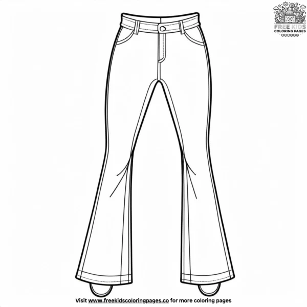 Funky flared pants coloring pages