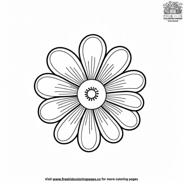 Funky flower power coloring pages