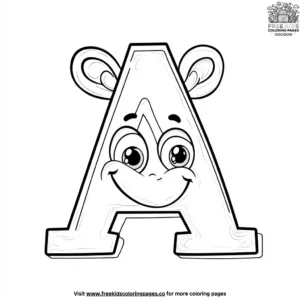 Funny Letter A Coloring Pages