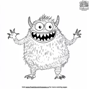 Funny Monster Scenes Coloring Pages