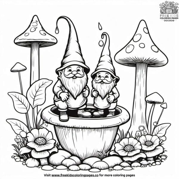 Garden gnome adventures coloring pages