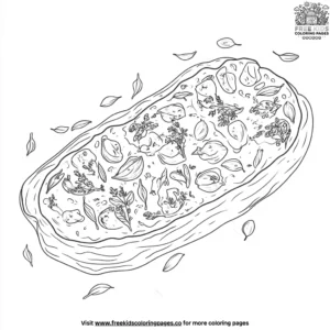 Garlic bread pizza coloring pages