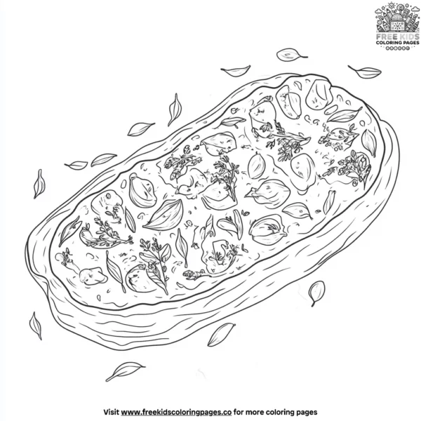 Garlic bread pizza coloring pages